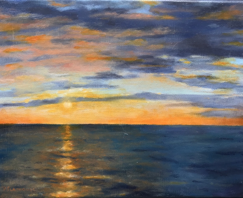 Ocean Sunset by artist Pat Flathouse